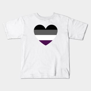 LGBT | Asexual Pride Flag Heart Kids T-Shirt